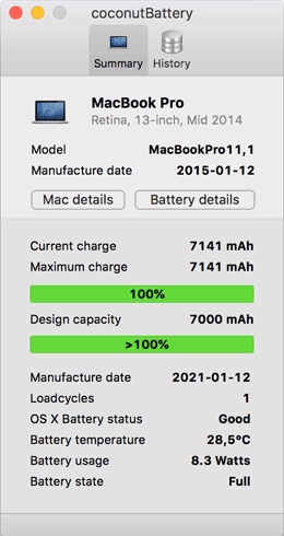 MacBook Pro 13" Akku Late 2013 - 2014 A1495 Quality