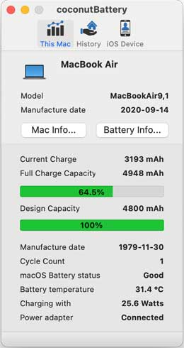 MacBook Air Akku Kapazität 2018 - 2020 A2179 High Quality