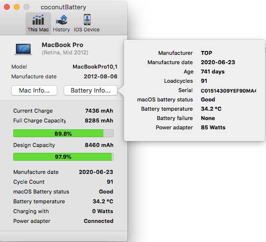 MacBook Akku Produktionsdatum