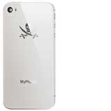 iPhone 4 Back Cover White mit Teilen Jolly Roger Original